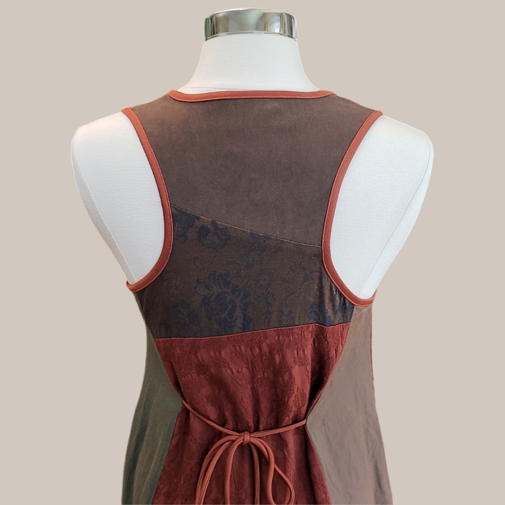 Patchwork Sleeveless Dress - Multicolor - image 6
